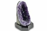 Grape Jelly Amethyst Crystals With Wood Base - Uruguay #275625-2